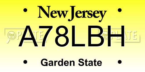 A78LBH New Jersey License Plate