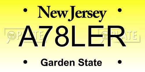 A78LER New Jersey License Plate