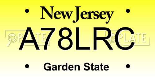 A78LRC New Jersey License Plate