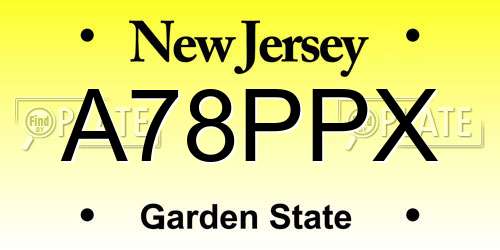 A78PPX New Jersey License Plate