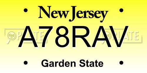A78RAV New Jersey License Plate