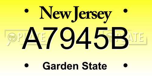 A7945B New Jersey License Plate
