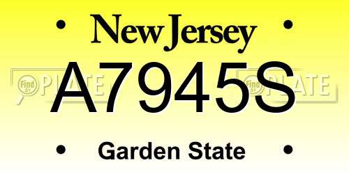 A7945S New Jersey License Plate
