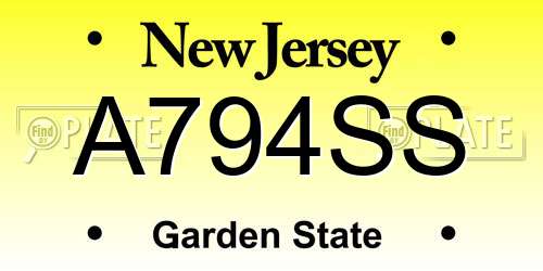 A794SS New Jersey License Plate