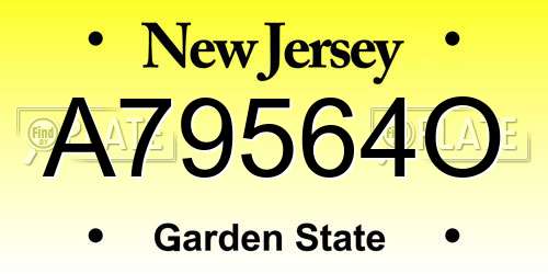 A79564O New Jersey License Plate