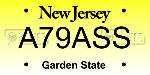 A79ASS New Jersey License Plate