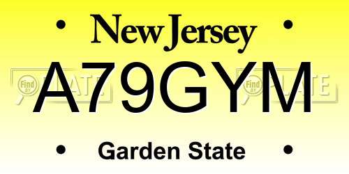 A79GYM New Jersey License Plate