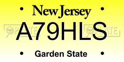 A79HLS New Jersey License Plate