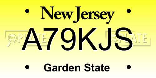 A79KJS New Jersey License Plate