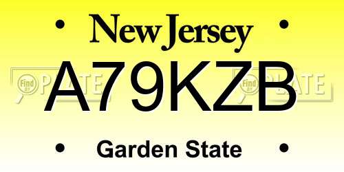 A79KZB New Jersey License Plate