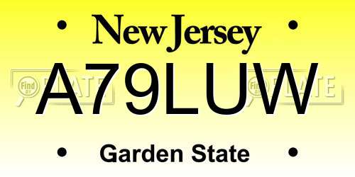 A79LUW New Jersey License Plate
