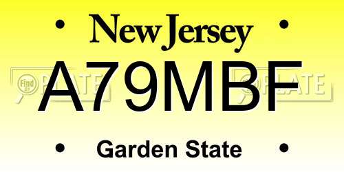 A79MBF New Jersey License Plate