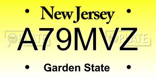 A79MVZ New Jersey License Plate