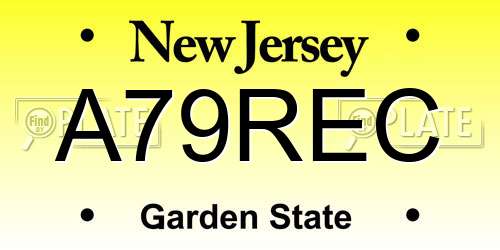 A79REC New Jersey License Plate