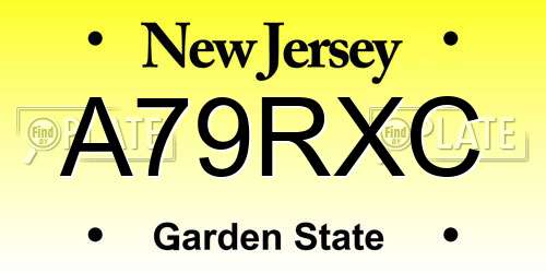 A79RXC New Jersey License Plate