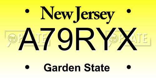 A79RYX New Jersey License Plate