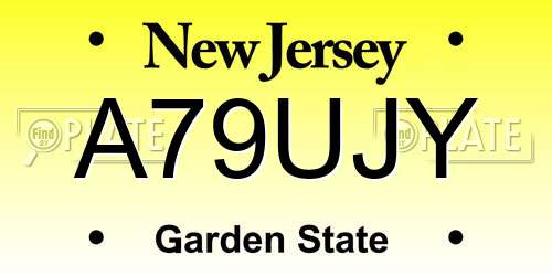 A79UJY New Jersey License Plate