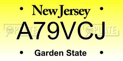 A79VCJ New Jersey License Plate