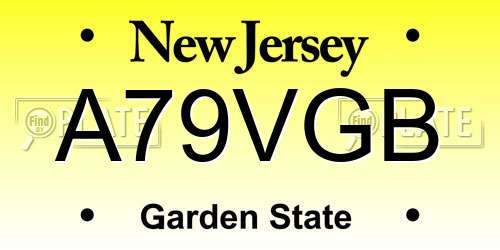 A79VGB New Jersey License Plate