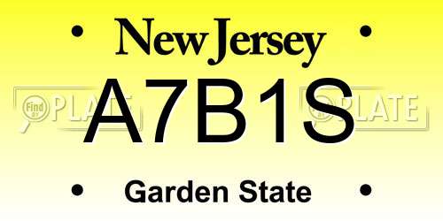 A7B1S New Jersey License Plate