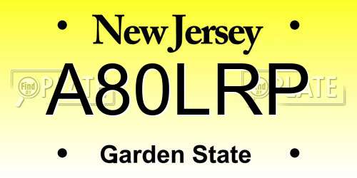 A80LRP New Jersey License Plate