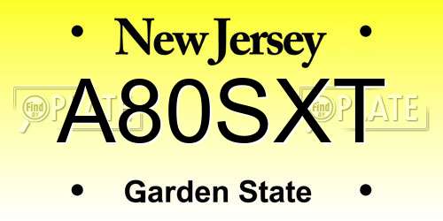 A80SXT New Jersey License Plate