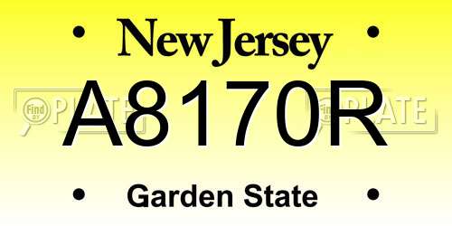 A8170R New Jersey License Plate