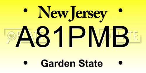 A81PMB New Jersey License Plate