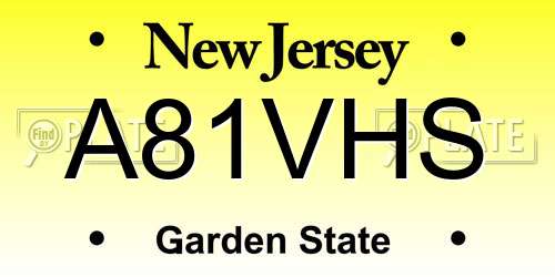 A81VHS license plate in NJ state