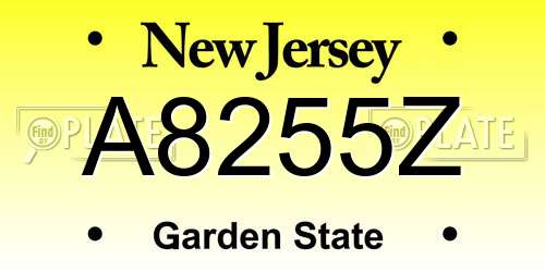 A8255Z New Jersey License Plate