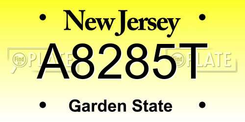 A8285T New Jersey License Plate