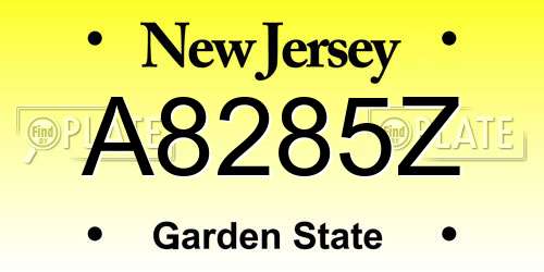 A8285Z New Jersey License Plate
