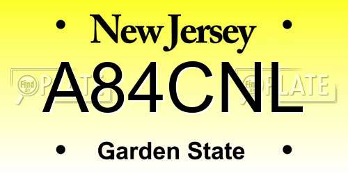 A84CNL New Jersey License Plate