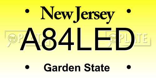 A84LED New Jersey License Plate
