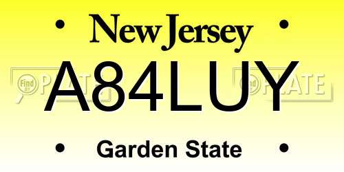 A84LUY New Jersey License Plate