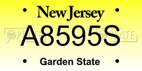 A8595S New Jersey License Plate