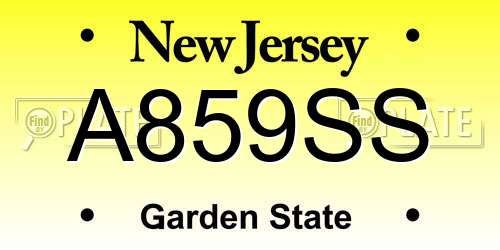 A859SS New Jersey License Plate