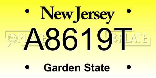 A8619T New Jersey License Plate