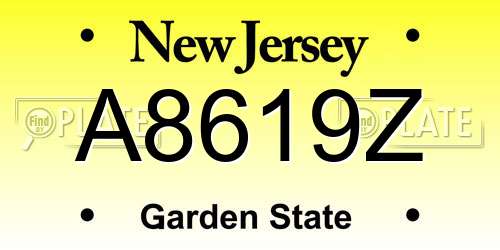 A8619Z New Jersey License Plate