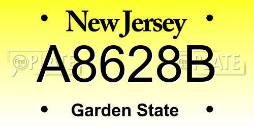 A8628B New Jersey License Plate