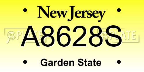 A8628S New Jersey License Plate