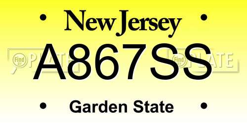 A867SS New Jersey License Plate