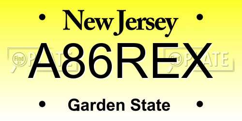 A86REX New Jersey License Plate