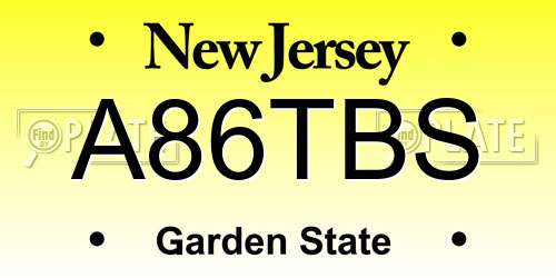 A86TBS New Jersey License Plate