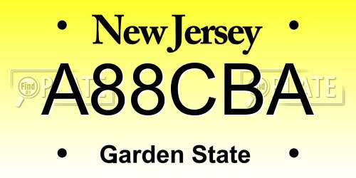 A88CBA New Jersey License Plate