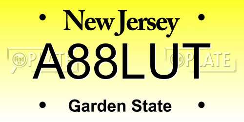 A88LUT New Jersey License Plate