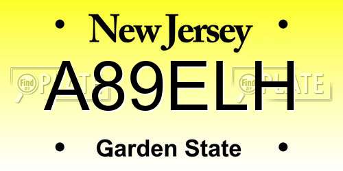 A89ELH New Jersey License Plate