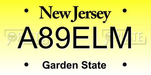 A89ELM New Jersey License Plate