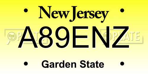 A89ENZ New Jersey License Plate