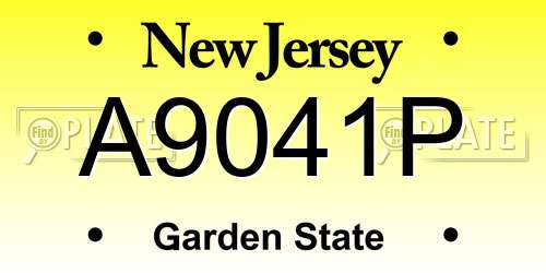 A9041P New Jersey License Plate